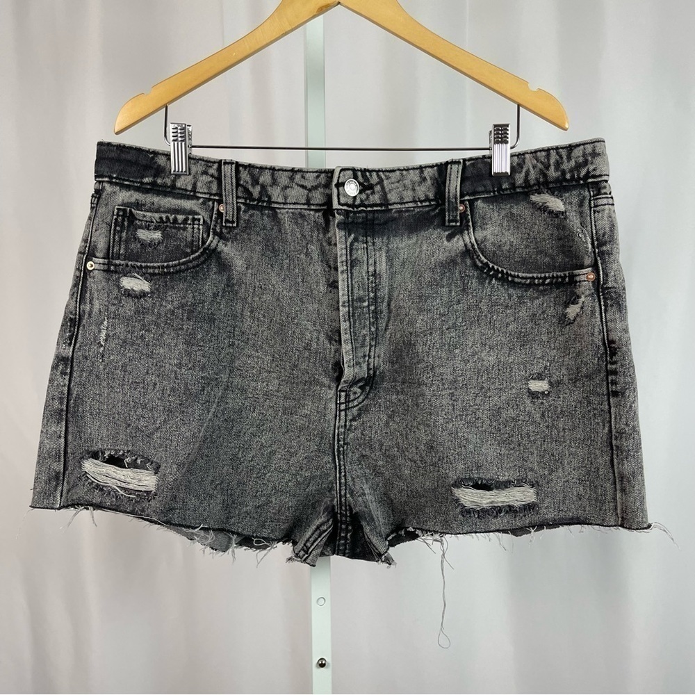 Wild Fable 18 Highest Rise Cutoff Shorts Distressed Acid Wash 80's Button Fly